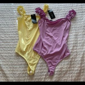 BUNDLE: yellow and lilac bodysuit, NWT!